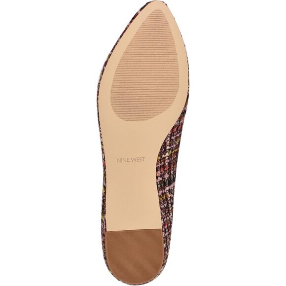 Nine West Women's Pink Multi Leather Closed Pointed Toe Ballet Flats Shoes - Picture 4 of 6